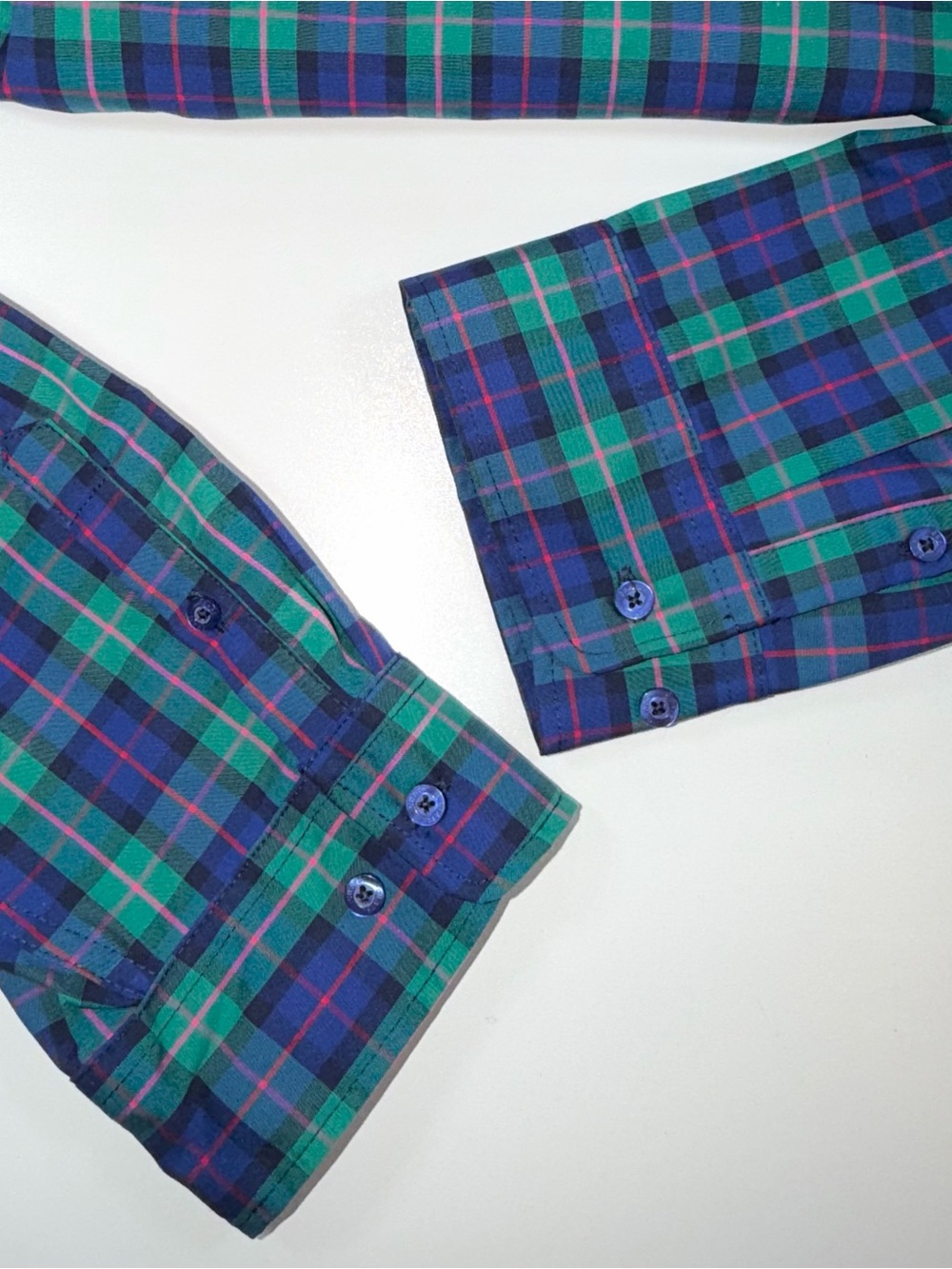 CHAPS No Iron Shirt Blue Green Plaid Long Sleeve Stretch Button Up Womens 3X NWT - Picture 11 of 14